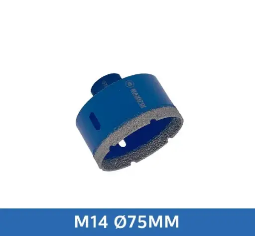 [DB075] Maxifix Diamant Tegelboor Droog M14 (75 mm)